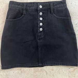 John Galt Black Demim Mini Skirt Size Small